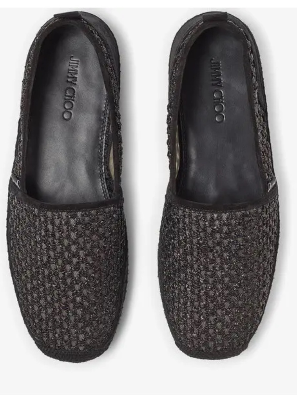 Jimmy Choo Men's Egon Woven Raffia Espadrilles Sz:46(13) Black